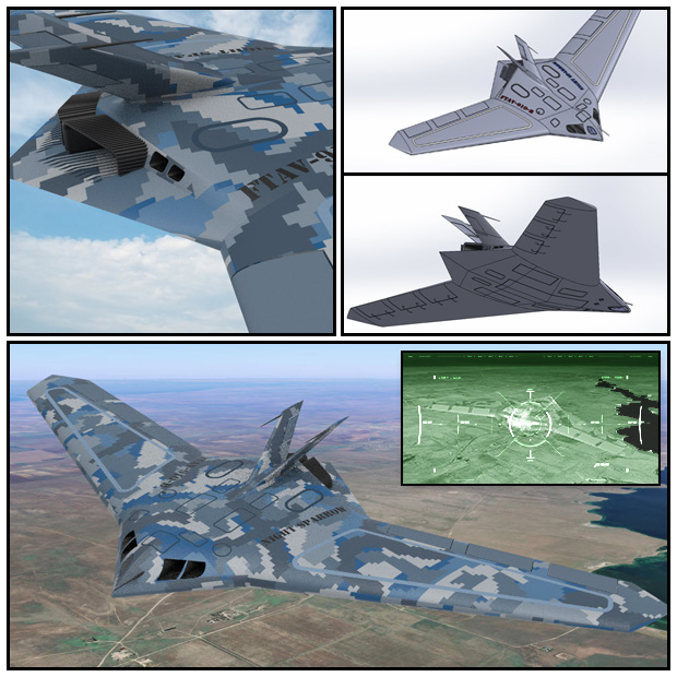 3D Stealth Drone Design - Night Sparrow